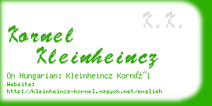 kornel kleinheincz business card